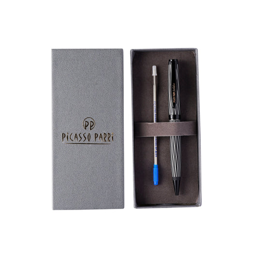 Picasso Parri Solidus Cross Lining Black Twist Ball Pen With An Extra Refill For Free